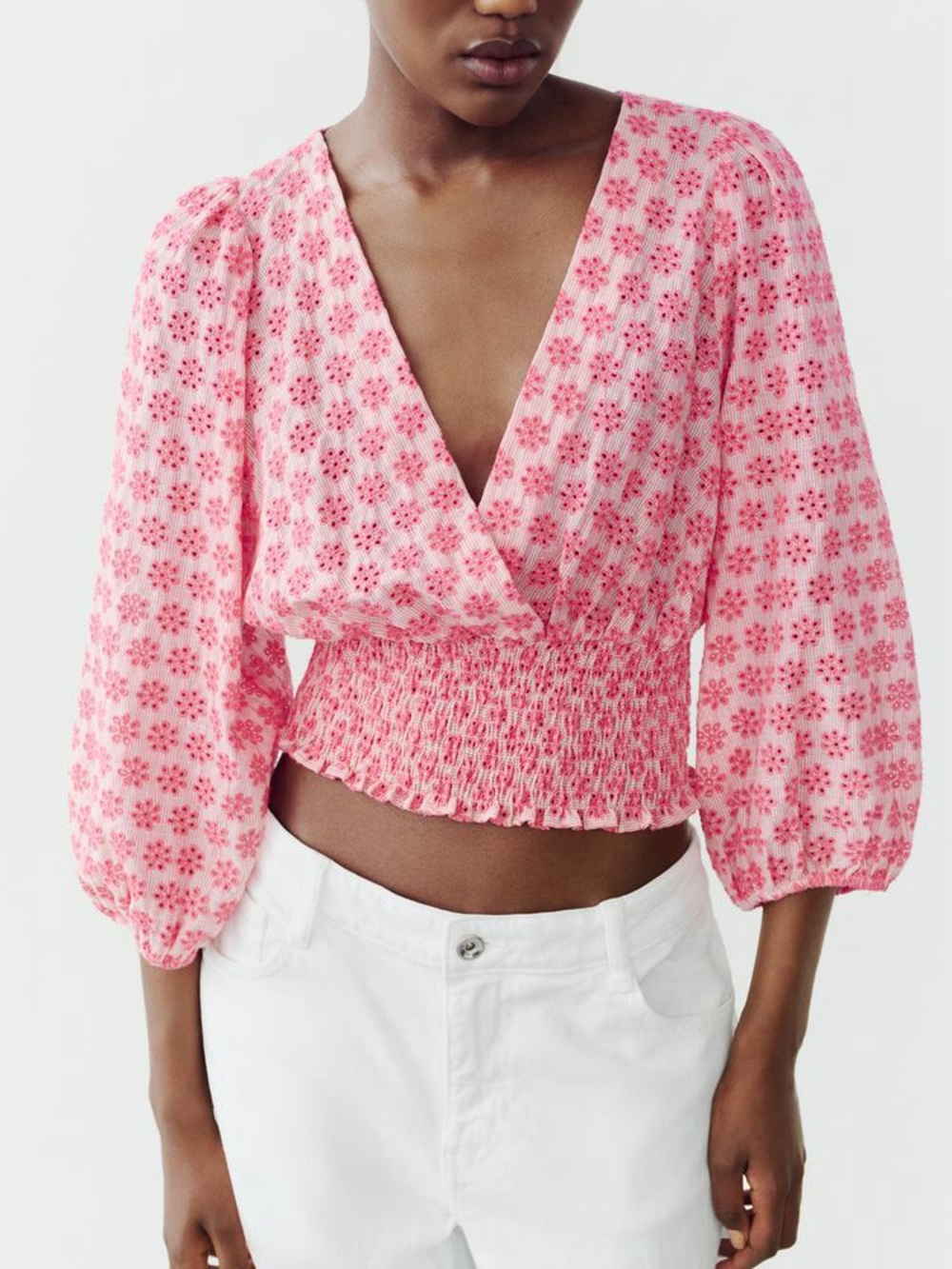 Zara Eyelet Crop Top